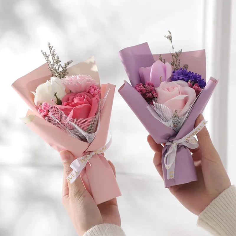 Mother's Day Gift Mini Dried Roses Decorative Small Bouquet Carnations Eternal Flowers Holiday Accompaniment Gift Oasis Select