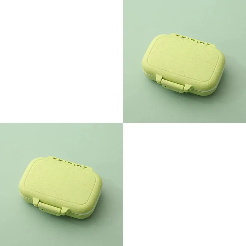 1/2pcs Mini Portable Pills Organizer Case 3 Grids PillBox Tablet Storage Container Weekly Medicine Pill's Box Pill Case Oasis Select Wheat Green-2pcs
