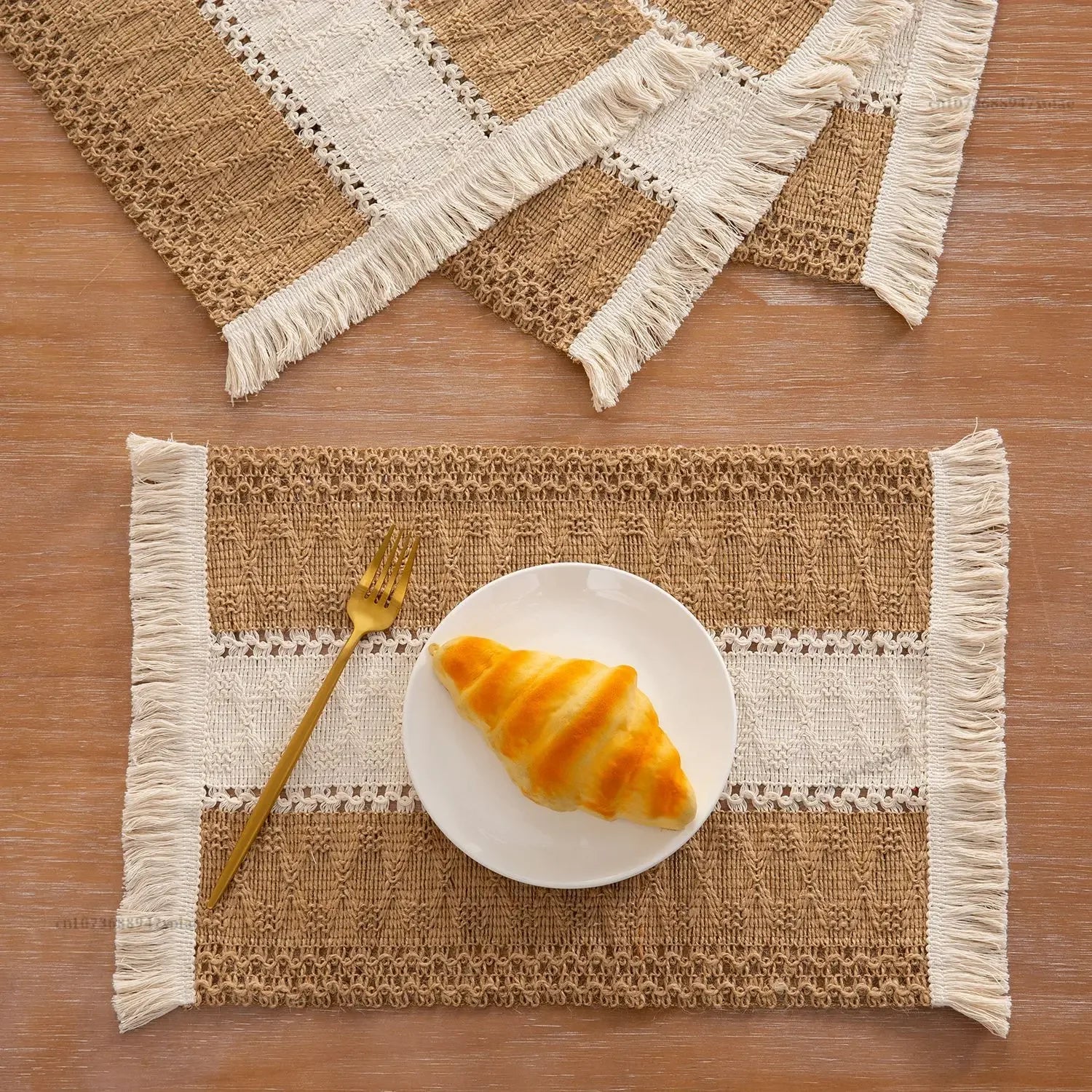 Boho Placemats Macrame Table Decor Natural Cotton Burlap Farmhouse Placemats Home Dining Weddings Home Kitchen Decor Oasis Select 07 30x50cm