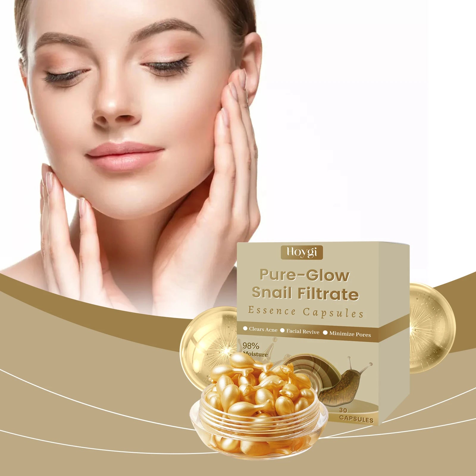Hoygi Snail Essence Capsule Serum – Hyaluronic Acid & Collagen