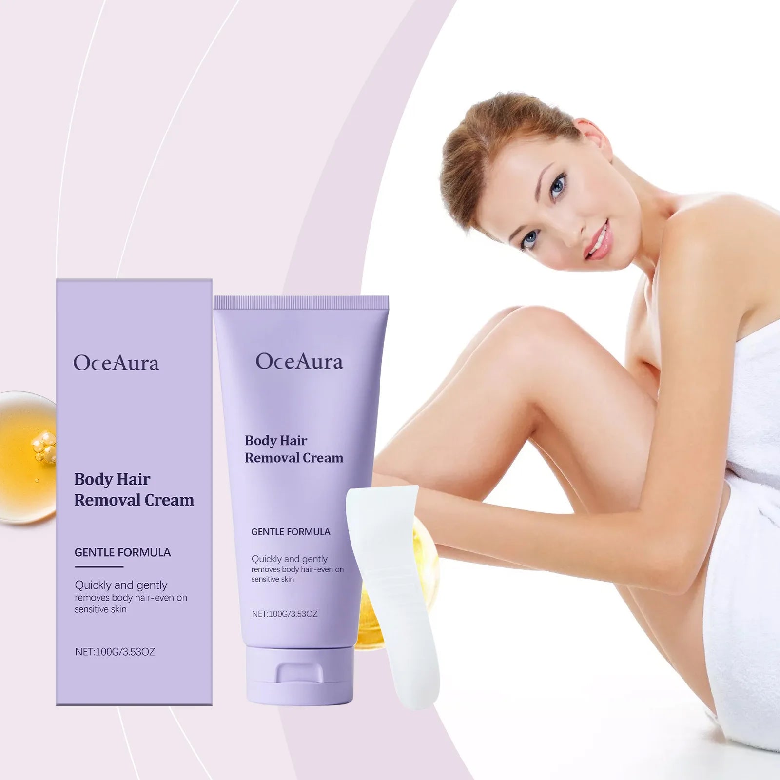 OceAura Painless Hair Removal Cream – Body, Legs & Underarm Hair Removal Cream Oasis Select