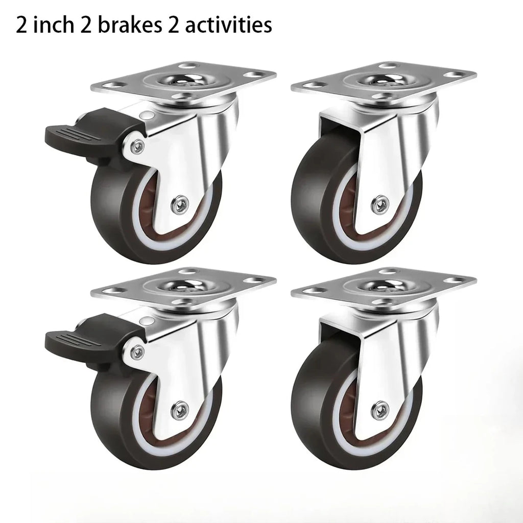 Caster Wheels 2 Inch, Heavy Duty Furniture Casters Set of 4,Rubber Castors No Noise,Designed for Desk,TV Stand,Coffee Table Oasis Select 2 inch combination