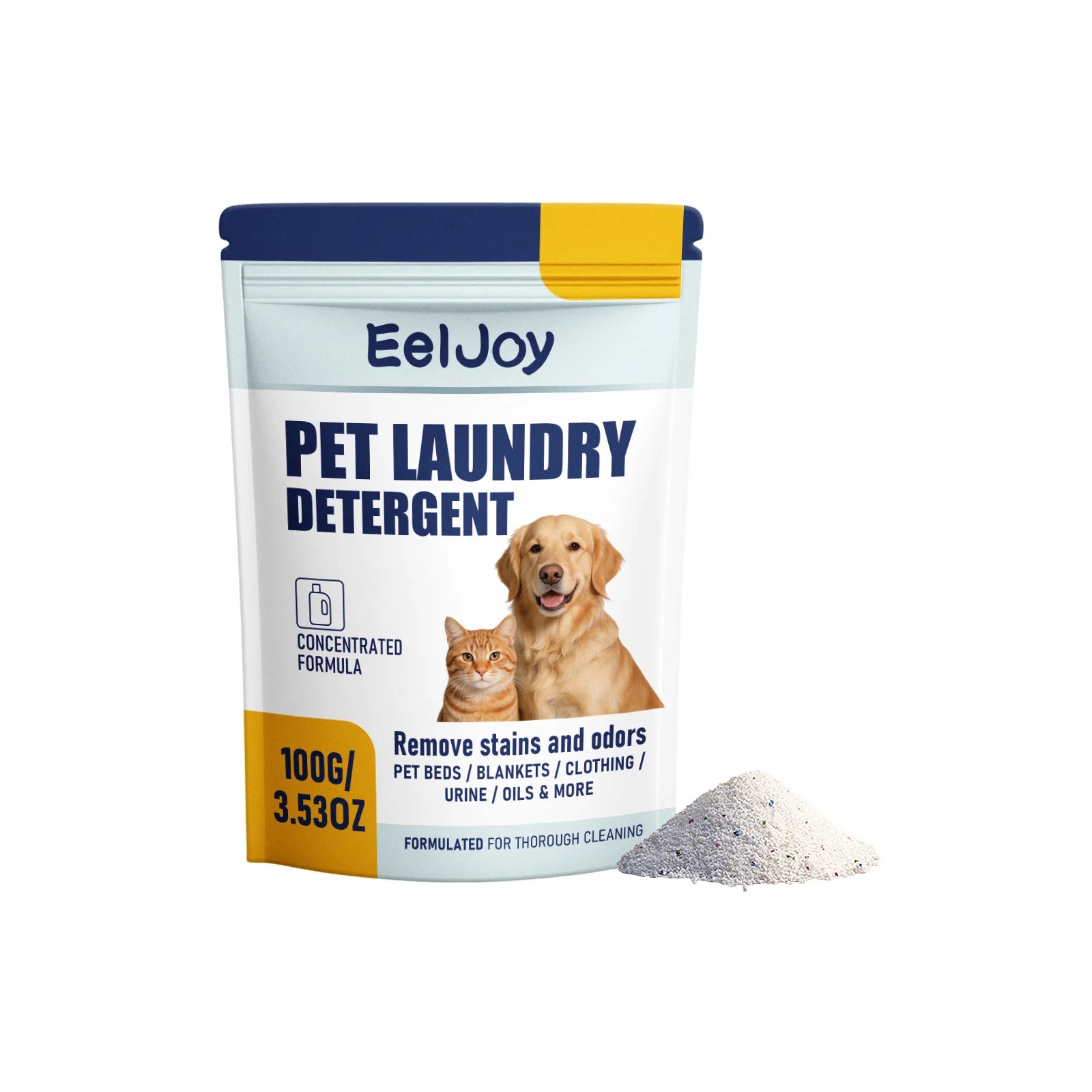 Pet Laundry Detergent powder For Dogs Cats Concentrated Stain Odor Remover For Pet Beds Blankets Clothing Machine Wash Friendly Oasis Select 100g