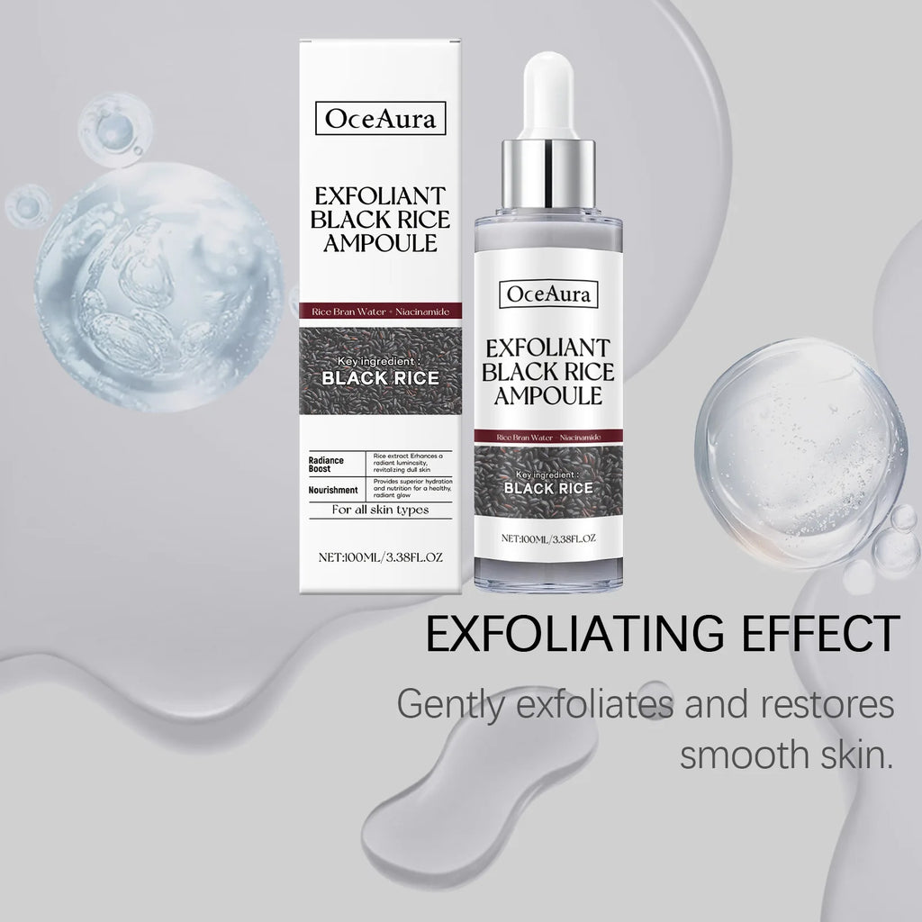 Oceaura Black Rice Exfoliating Liquid Deeply Cleansing Shrink Pores Nourish Oil Control Remove Dead Skin Body Exfoliate Serums Oasis Select