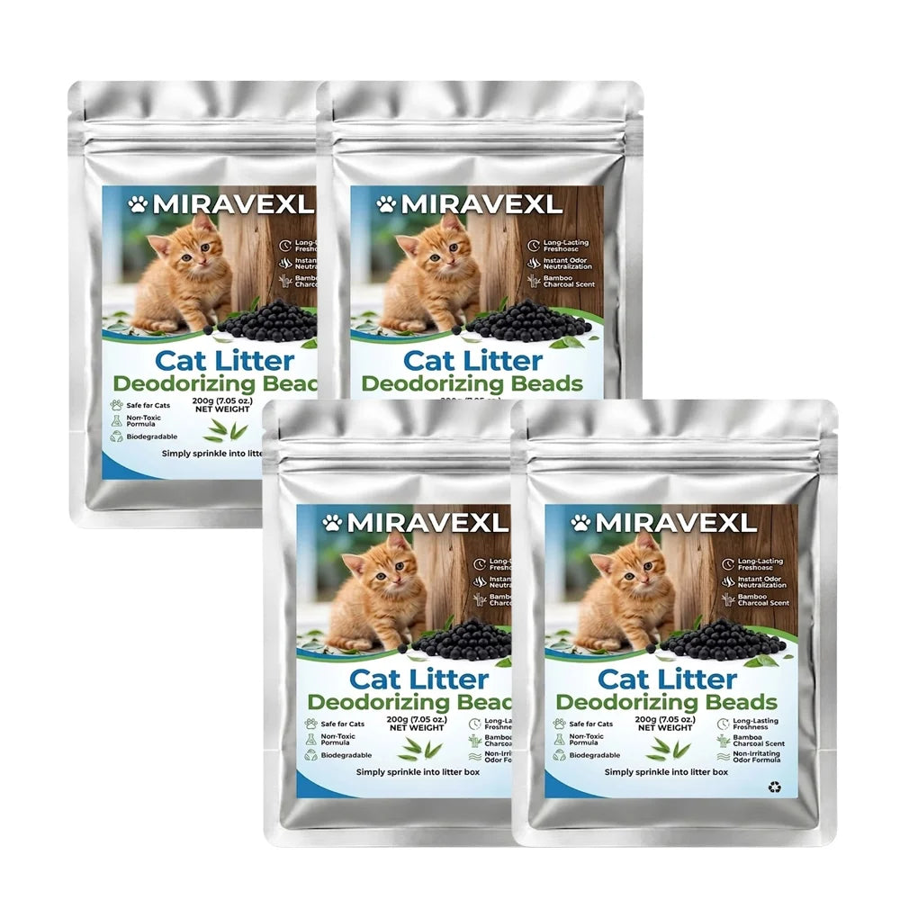 High-Performance Activated Carbon Cat Litter Deodorizing Beads – Lightly Scented Instantly Absorbs Odors.Long Lasting Freshness Oasis Select 4PCS
