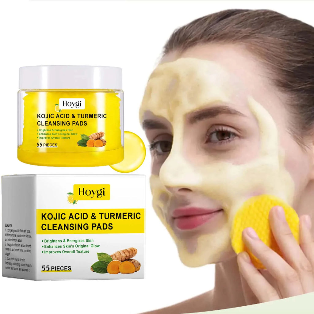 Turmeric Kojic Acid Cleansing Pads Exfoliating Pads Removing Dead Skin Shrink Pores Smooth Brightening Skin Face Cleansing Oasis Select