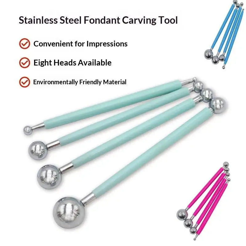Double Head Clay Sculpting Tools 4Pcs Spiral Point Drill Creasing Pens Wear Resistant for Pottery Carving Art Enthusiasts Oasis Select