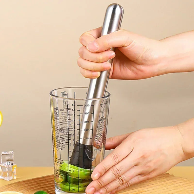 Stainless Steel Crushed Ice Hammer Multifunctional Popsicle Sticks Cocktail Swizzle Stick Fruit Lemon Muddle Pestle Bar Tools Oasis Select