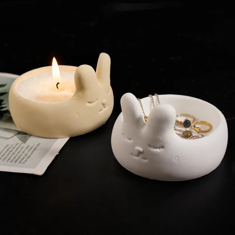 Rabbit Egg Tray Mold Bunny Rabbit Plaster Mold Bunny Candle Holder Mold Cute For Egg Holding Candle Making Gifts Oasis Select