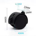 Nylon Cart Casters Plastic Silent Furniture Pulley Black Replacement Accessories Swivel Plate Casters Office Computer Chair Oasis Select 2 Inch Flat