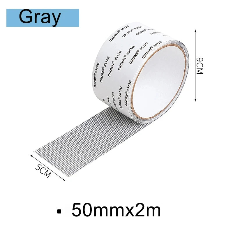 Self Adhesive Fine Mosquito Net Repair Tape Polyester Mosquito Net Window Mosquito Nets with Easy Installation Invisible Mesh Oasis Select Tape-Grey 1pcs