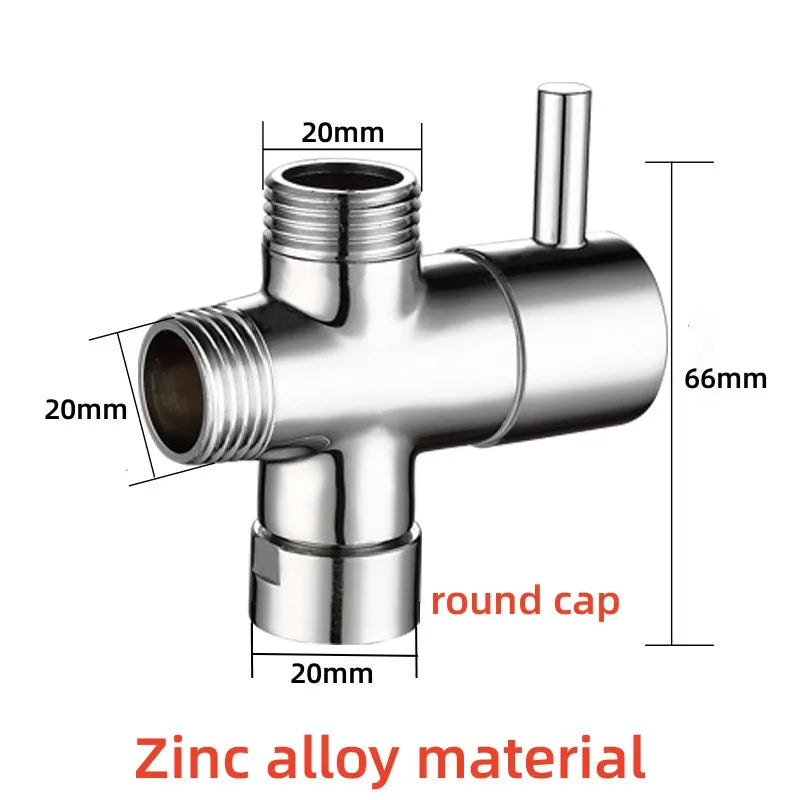 New T-Adapter 3 Ways Valve For Diverter Bath Toilet Bidet Sprayer Shower Head Converter Kitchen Equipment Sink Accessories Oasis Select zinc alloy round cap