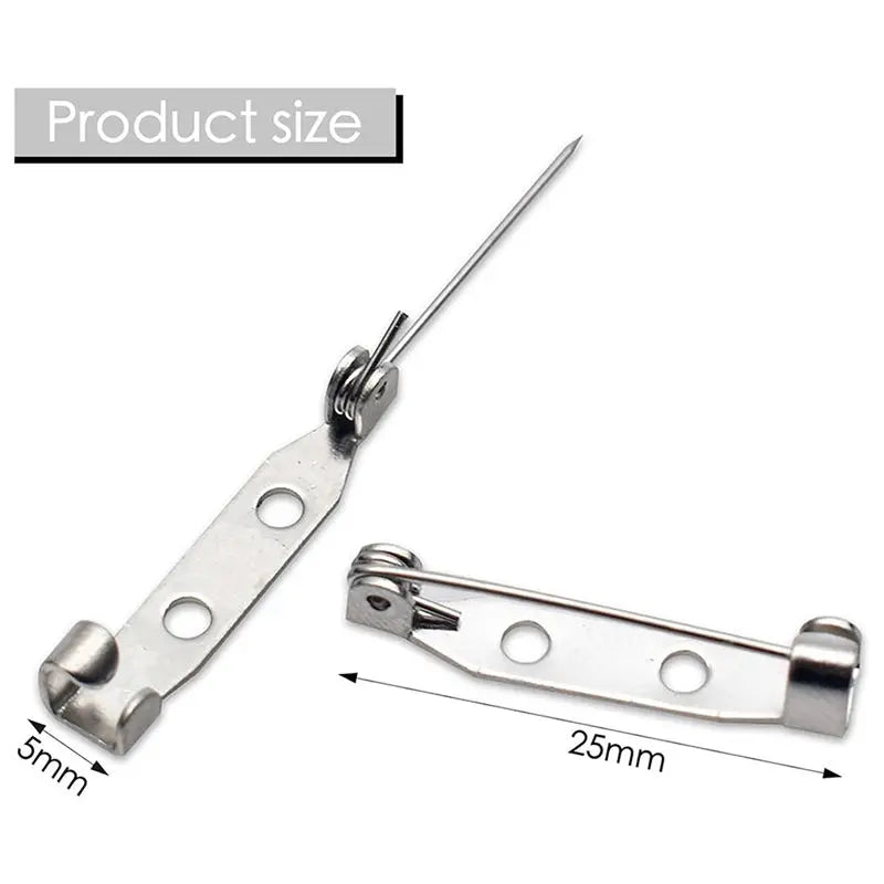 LIKE WISH 400 Pcs Brooch Pins,Secure Brooch Pin,Secure Back Clasp With Back Bar Fastener,Silver Bar Pins,Silver Badge Pin Backs Oasis Select