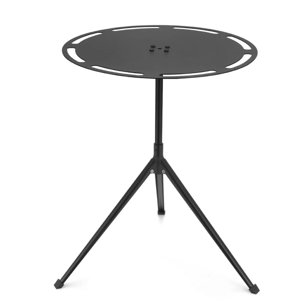 Telescopic Folding Picnic Table Strong Load-bearing Round Camping Table with Light Pole Tripod Storage Bag for BBQ Picnic Hiking Oasis Select