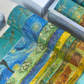 10pcs Van Gogh gold stamping and paper tape, creative and beautiful DIY notebook decoration material stickers 10 rolls Oasis Select 10pcs