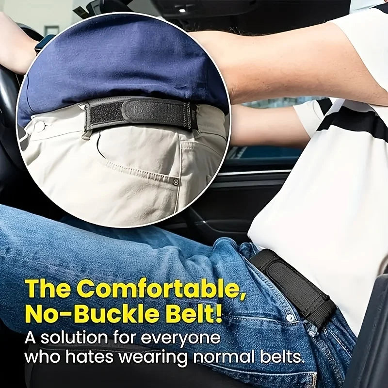 Fashion Ultra-soft No Buckle Elastic Belts Stylish Comfortable Belt Loop Buckle-Free Belt Unisex Jeans Pants Belt Women Oasis Select