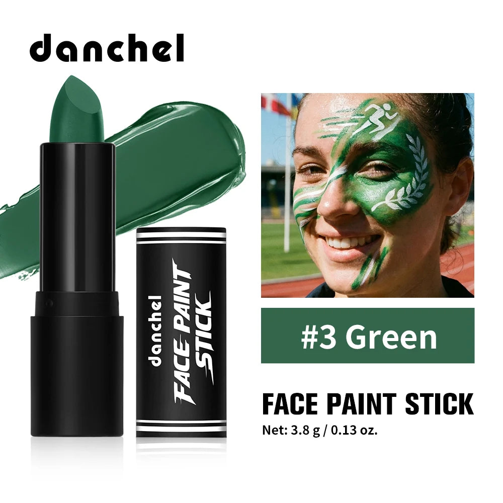 Face Paint Stick High Pigment Multi-Use Black Sticks Lip Color Body Paint Safe Non-Toxic Paint Stick for Halloween Cosplay Sport Oasis Select Green