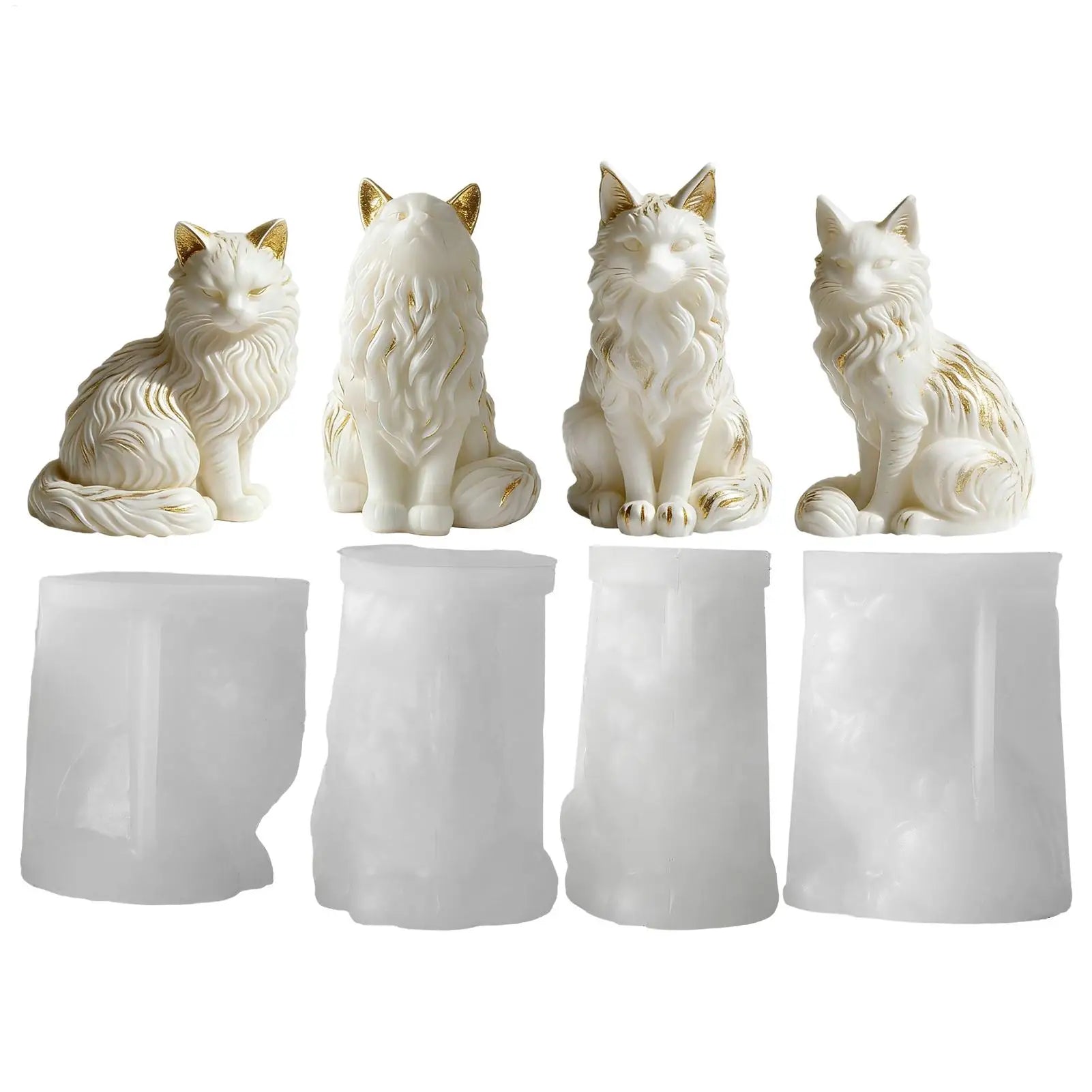 Maine Coon shaped Silicone Mold 3D Cat Design For DIY Candles Soaps Chocolates Resin Etc., Perfect As A Gift Or Home Decoration Oasis Select