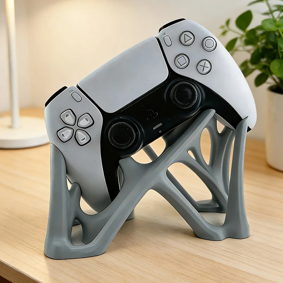 3D Printed Dual Game Controller Stand Holder Universal Gamepad Display Rack Gaming Desk Home Decor Creative Gift Oasis Select Grey