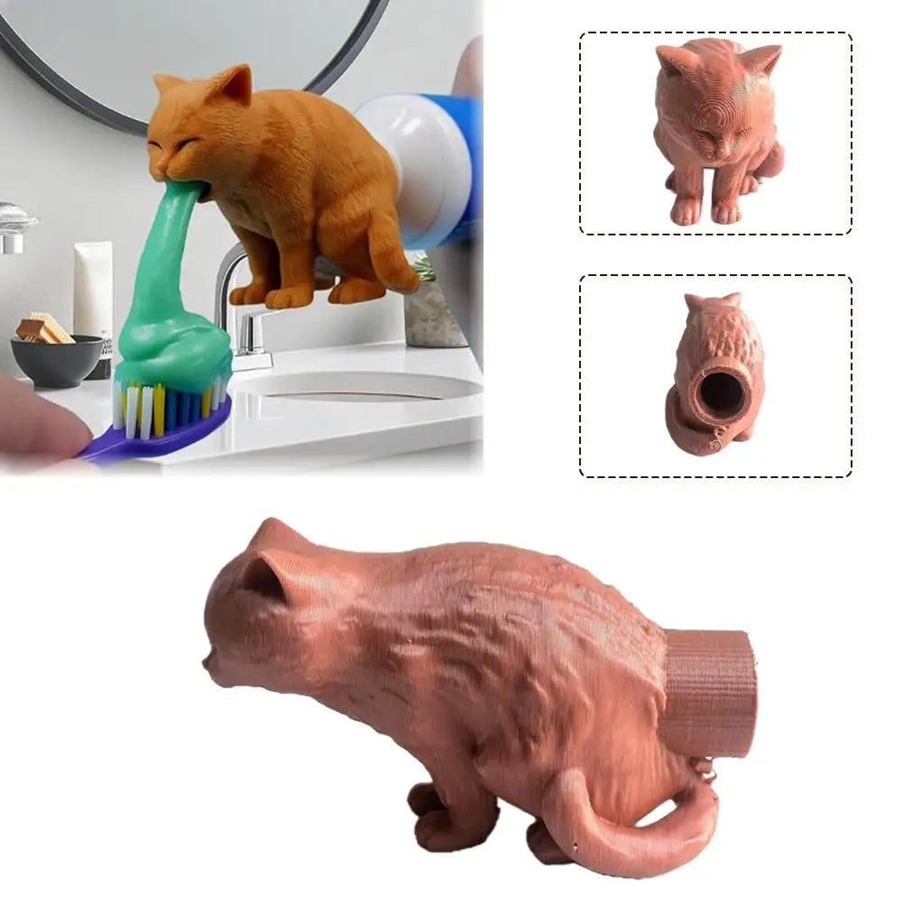 Creative Spoof Cat Vomited Toothpaste Head Funny Bathroom Toothpaste Dispenser Bathroom Accessories Oasis Select