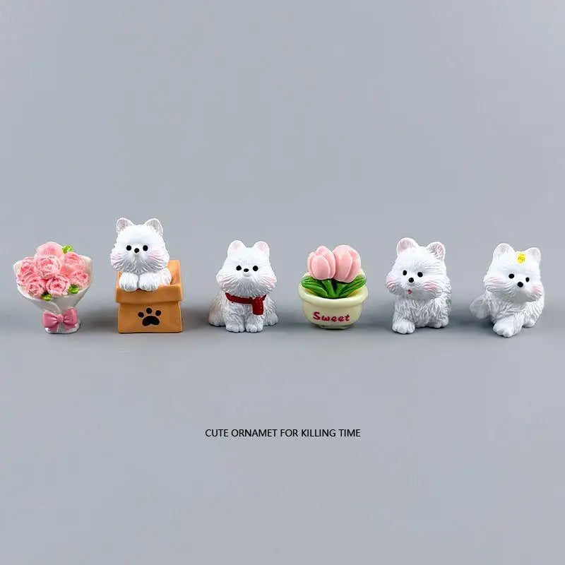 Cute Scarf West Highlands Puppy Resin Dogs Miniature Figurines Terrarium Oasis Select A
