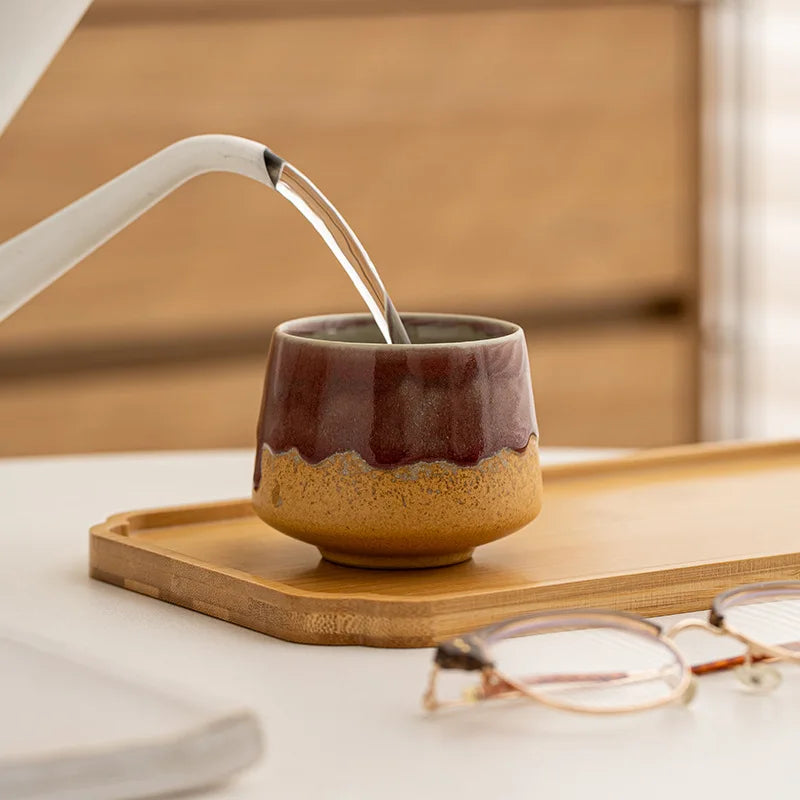 1pcs Coarse Ceramic Espresso Cup Creative Ceramic Water Cup Kiln Transformed Mug Light Luxury Retro High Aesthetic Value Oasis Select
