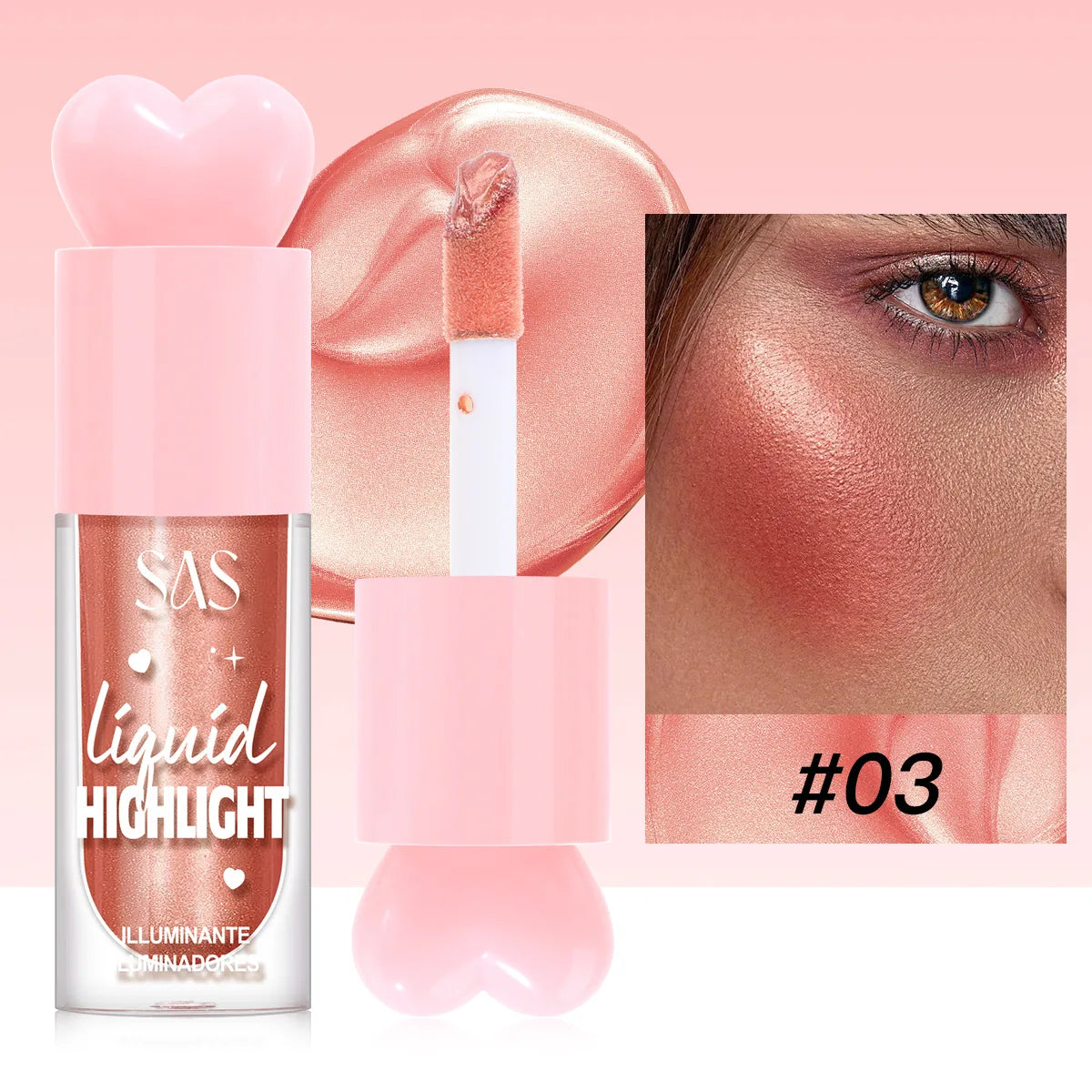 SAS Liquid Highlighter – Face & Body Shimmer Contour Makeup