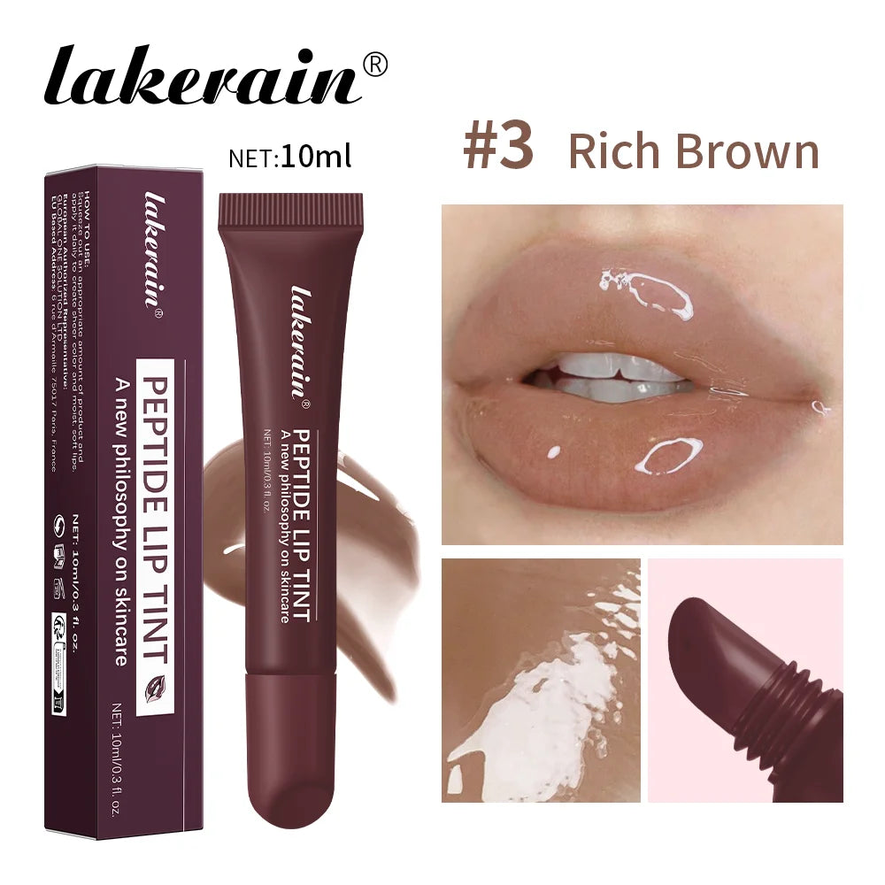4pcs Mirror Lip Glaze Moisturizes Jelly Lip Enrichment Oil Lasting Water Light Glass Lip Oil Remove Line Lip Protection Serum Oasis Select 03 Rich Brown