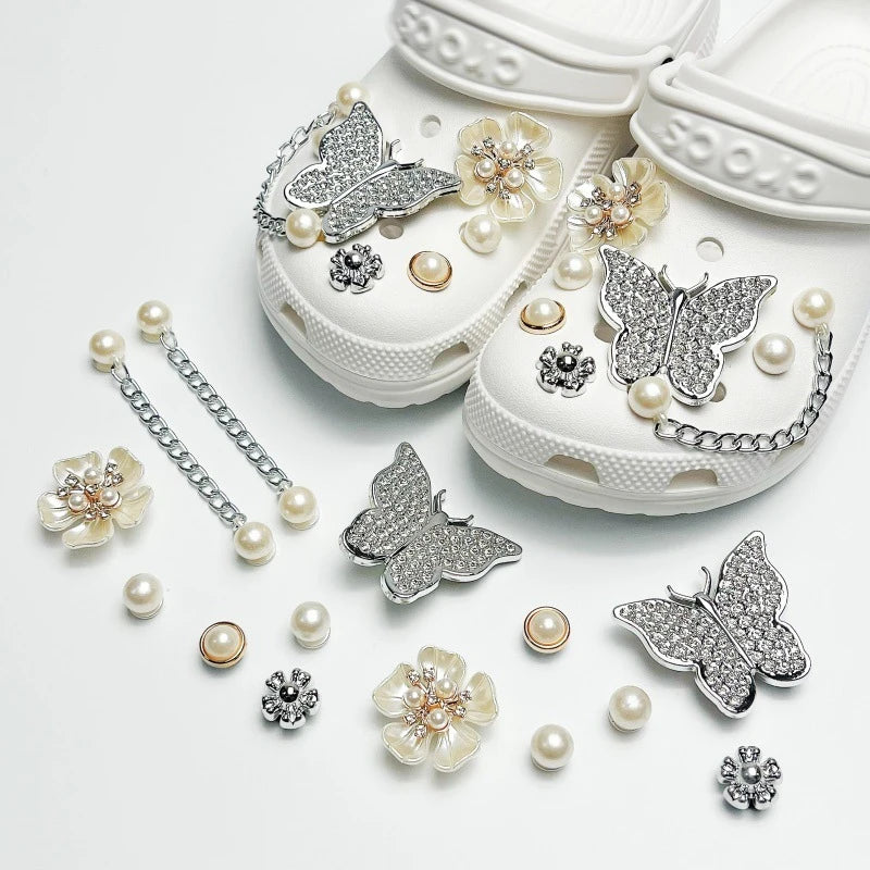 Butterfly Fashion Shoe Accessory Set, decorative shoe buckles, removable, suitable for sandals and flip-flops. Oasis Select