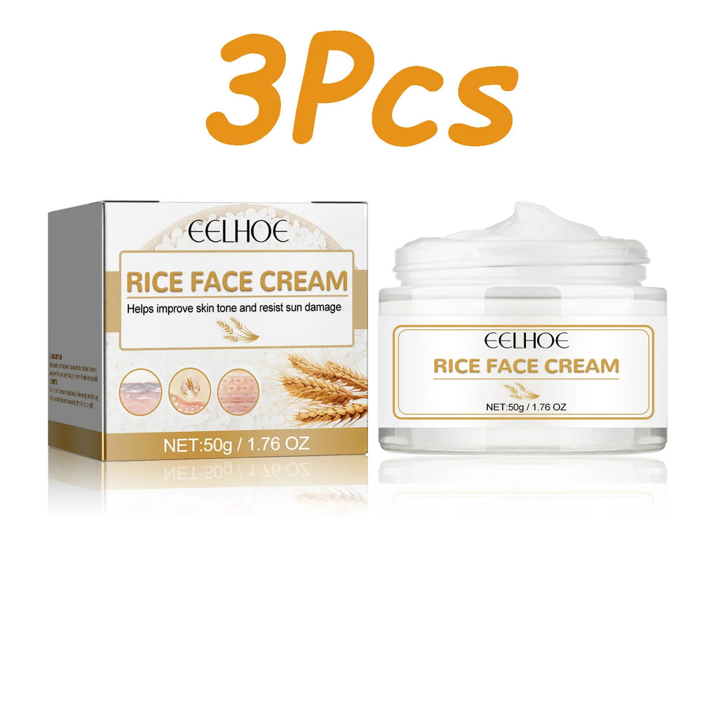 EELHOE White Rice Face Cream – Brighten, Firm & Hydrate Brightening Face Cream Oasis Select 3 x 50g Boxed