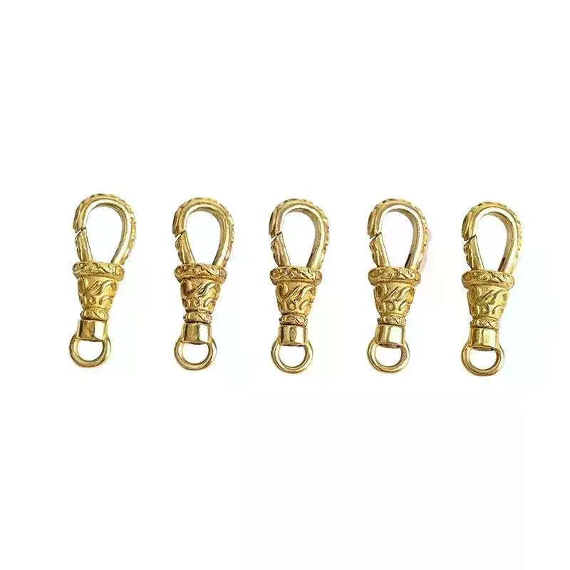 1pcs Brass Made Pattern Pocket Watch Swivel Clip Chain Spring Snap Hook 30mm 1.2 Inch Buckle Chain Pearl Gems DIY Oasis Select