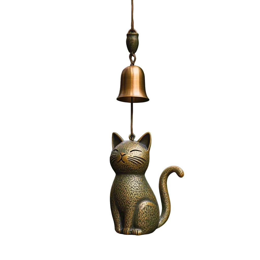 Metal Cat Wind Chime – Outdoor Garden Décor Gift for Cat Lovers Garden Wind Chime Oasis Select E One Size