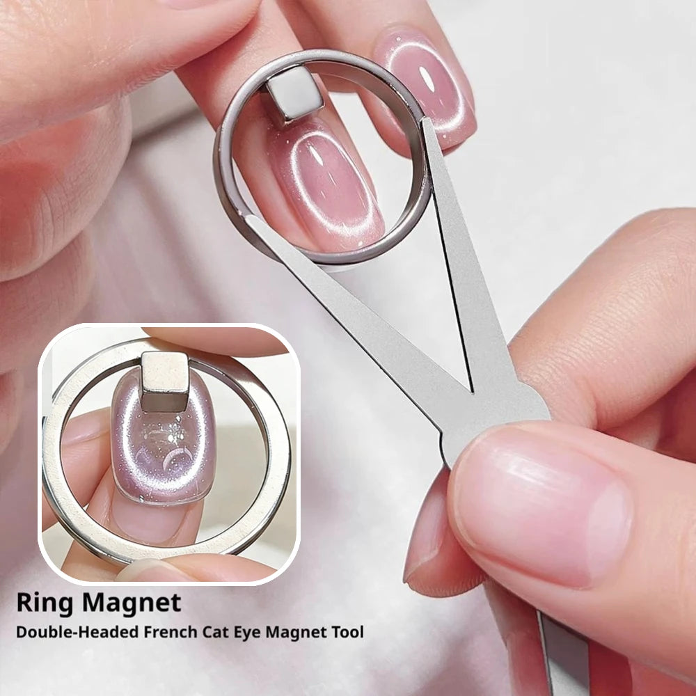 Hollow Black Hole Cat Eye Magnet Ring DIY Cat Eye Nail Art Effect Strong Magnetic Tool for Magnetic Gel Polish Manicure Tools Oasis Select