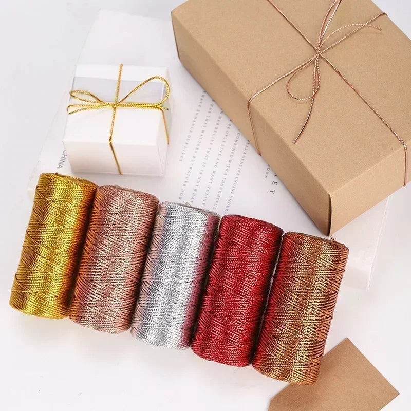 1.5mm 100M Gold Silver Macrame Cord Rope String for Sewing DIY Rope 100M Macrame Rope String for Sewing and Crafts Thread Twine Oasis Select