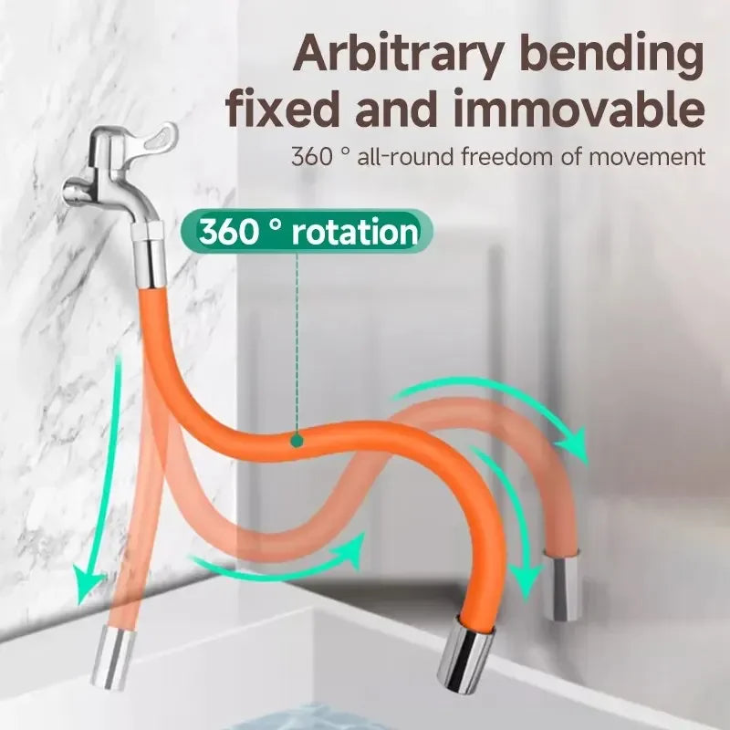 Kitchen Faucet Extension Extender Universal 360° Rotating Silicone Flexible Hose Water Tap Pipe Tube for Bathroom Wash Basin Oasis Select