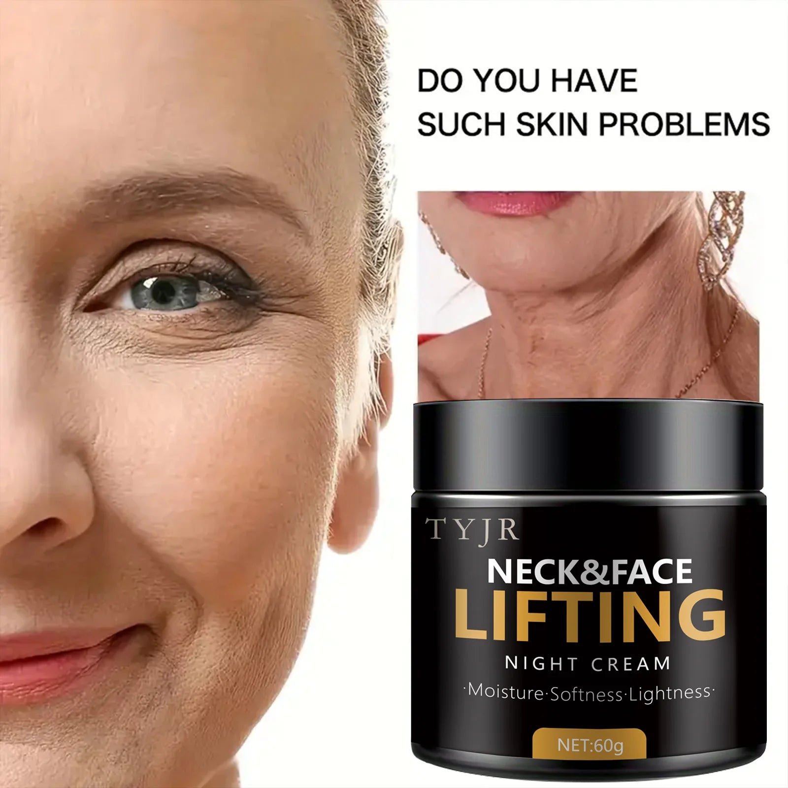 Neck Lines Protein Cream Collagen Eliminate Neck Fine Lines Anti-ageing Lift Rejuvenation Nourish Eliminate Double Chin SkinCare Oasis Select