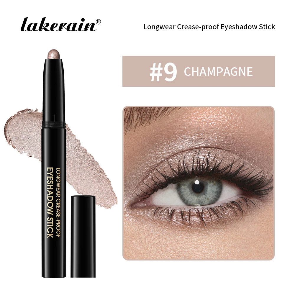 12 Colors Eyeshadow Pencil Stick Shimmer And Matte Waterproof Metallic Glitter Eye Shadow Highlighter Pencil Eyeshadow Cosmetics Oasis Select 09 champagne