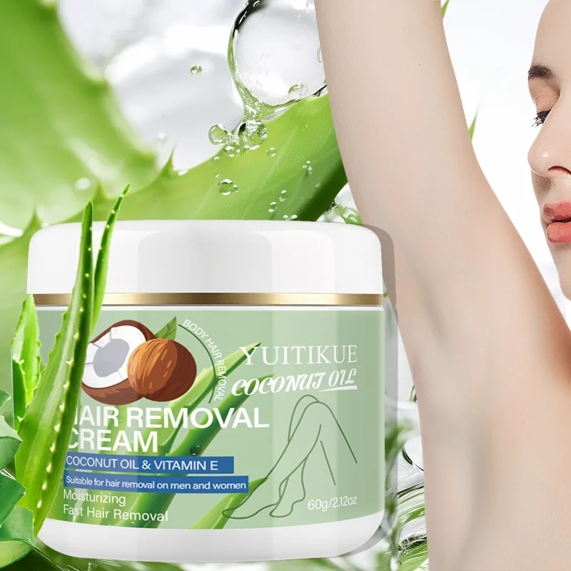 YUITIKUE Hair Removal Cream – Coconut Oil, Sensitive Skin