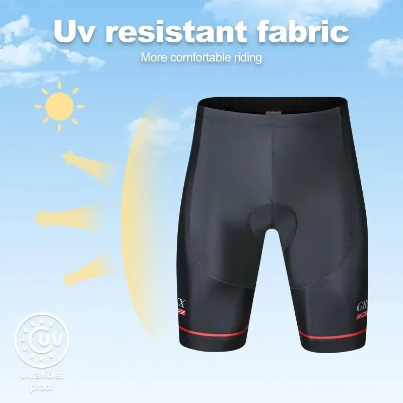 GRSRXX Men's Cycling Shorts Anti-slip Leg Grips Bike Shorts Shockproof 5D Pads Breathable Ciclismo MTB Road Bicycle Bib Short Oasis Select