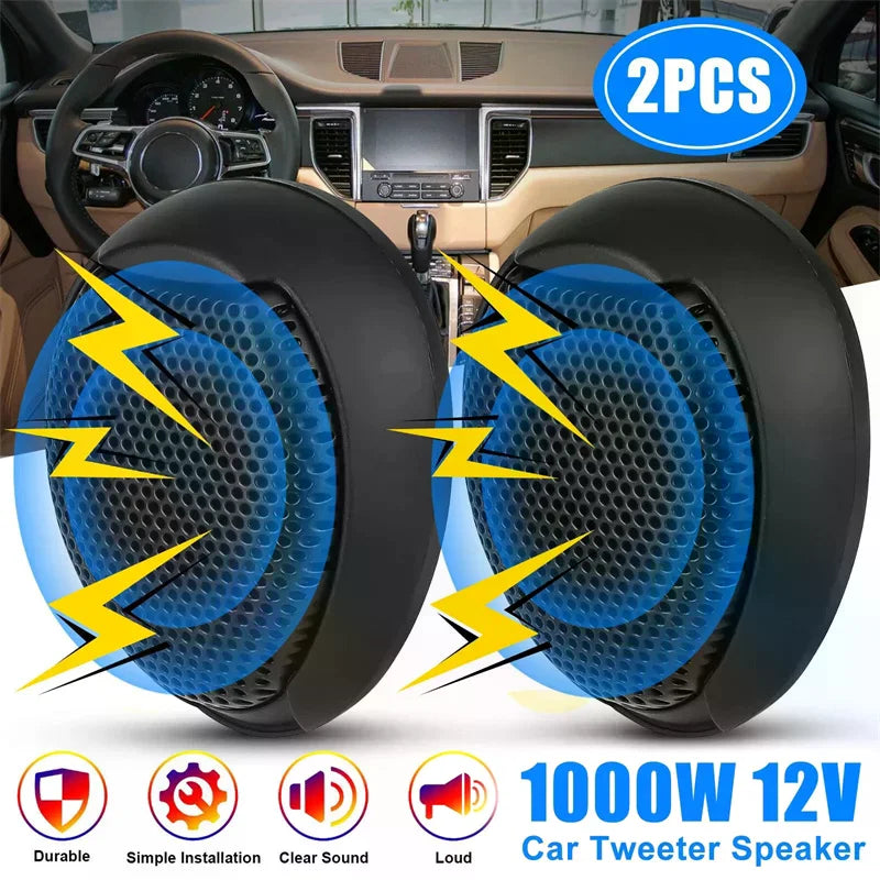 1 Pair Of 1000w Universal Car Dome Tweeter Waterproof Super Power High Noise Reduction Hifi-level Audio High Frequency Speaker Oasis Select