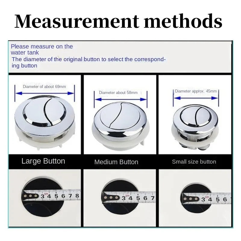 Universal Dual Flush Toilet Water Tank Button Round Shape Toilet Push Dual Flush Buttons Bathroom Push Switch 58/48/38mm Oasis Select