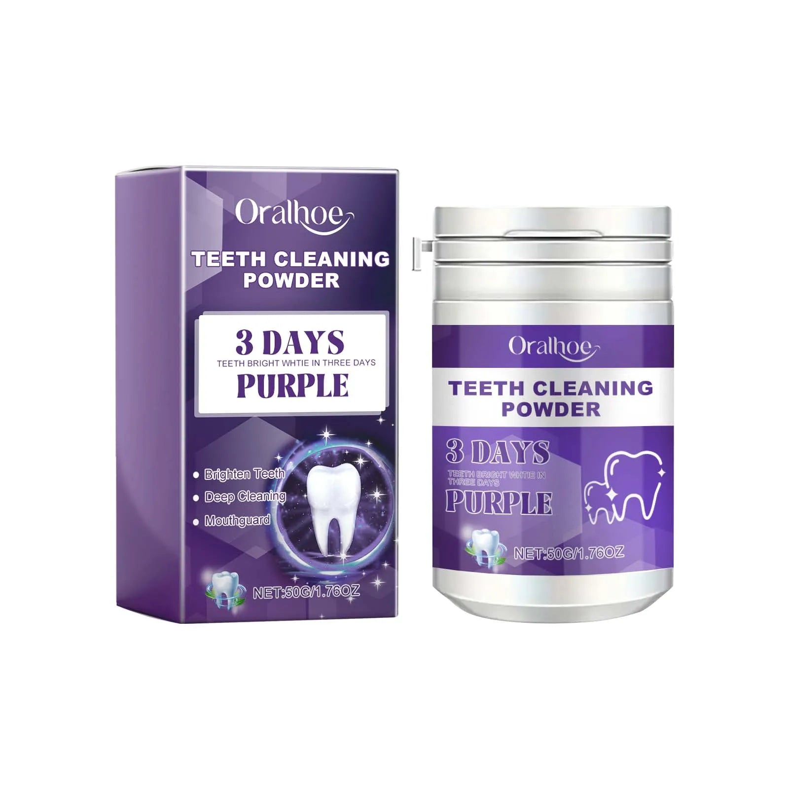 Purple Tooth Cleaning Powder – Whiten, Freshen & Clean Tooth Cleaning Powder Oasis Select 50g boxed