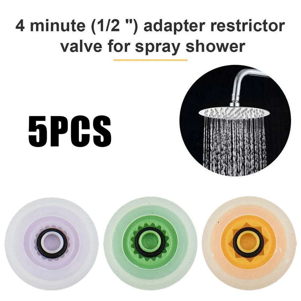 5pcs Shower Flow Reducer Limiter Set Water Saving 4L 6L 7L 9L/min Hose Restrictor HA Series Top Spray Shower Oasis Select
