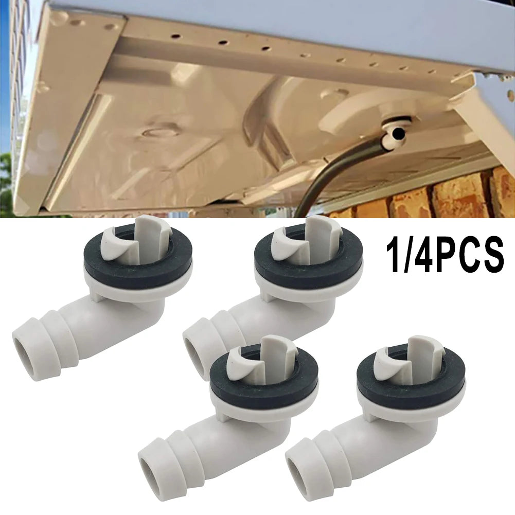 1/4pcs Air Conditioner Drain Connector AC Drain Hose Plastic Elbow Rubber Ring Kit Anti-defomed 1.5cm Diameter Connector Oasis Select