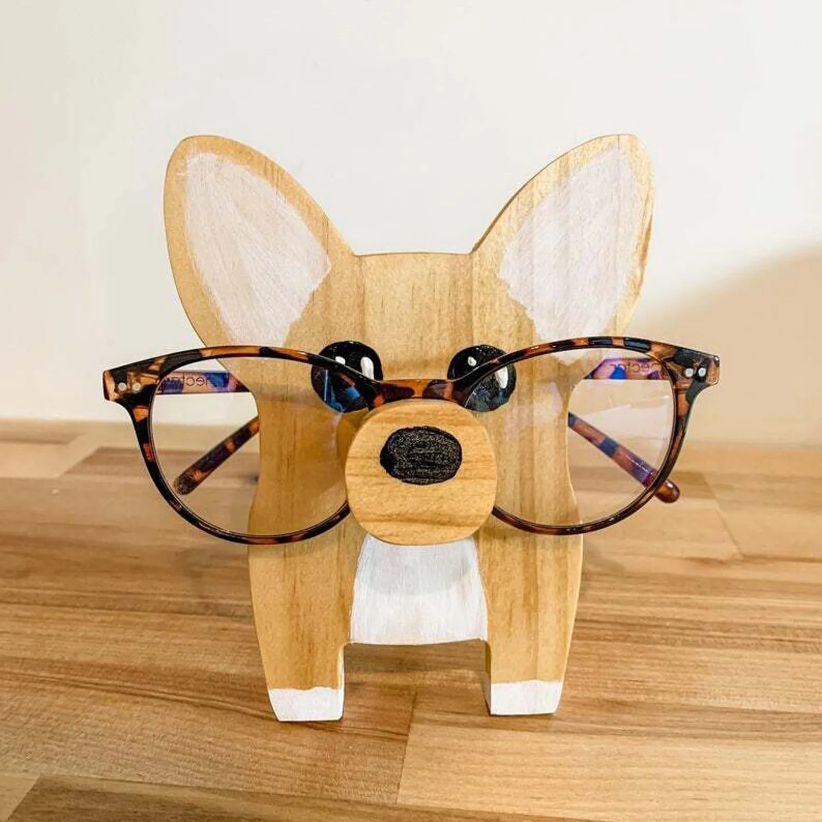 Corgi Dog Glasses Stand Christmas Gift Handmade Wooden Spectacle Holder Cute Pet Eyeglass Display Ornaments Oasis Select