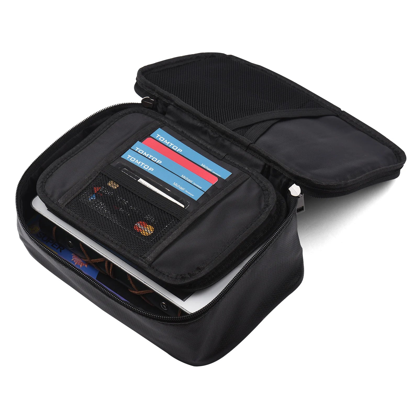 Fireproof File Document Bag Safety Organizer with 3-Digit Lock Zipper Closure Fire & Water Resistant Pouch Multi-Layer Card Case Oasis Select