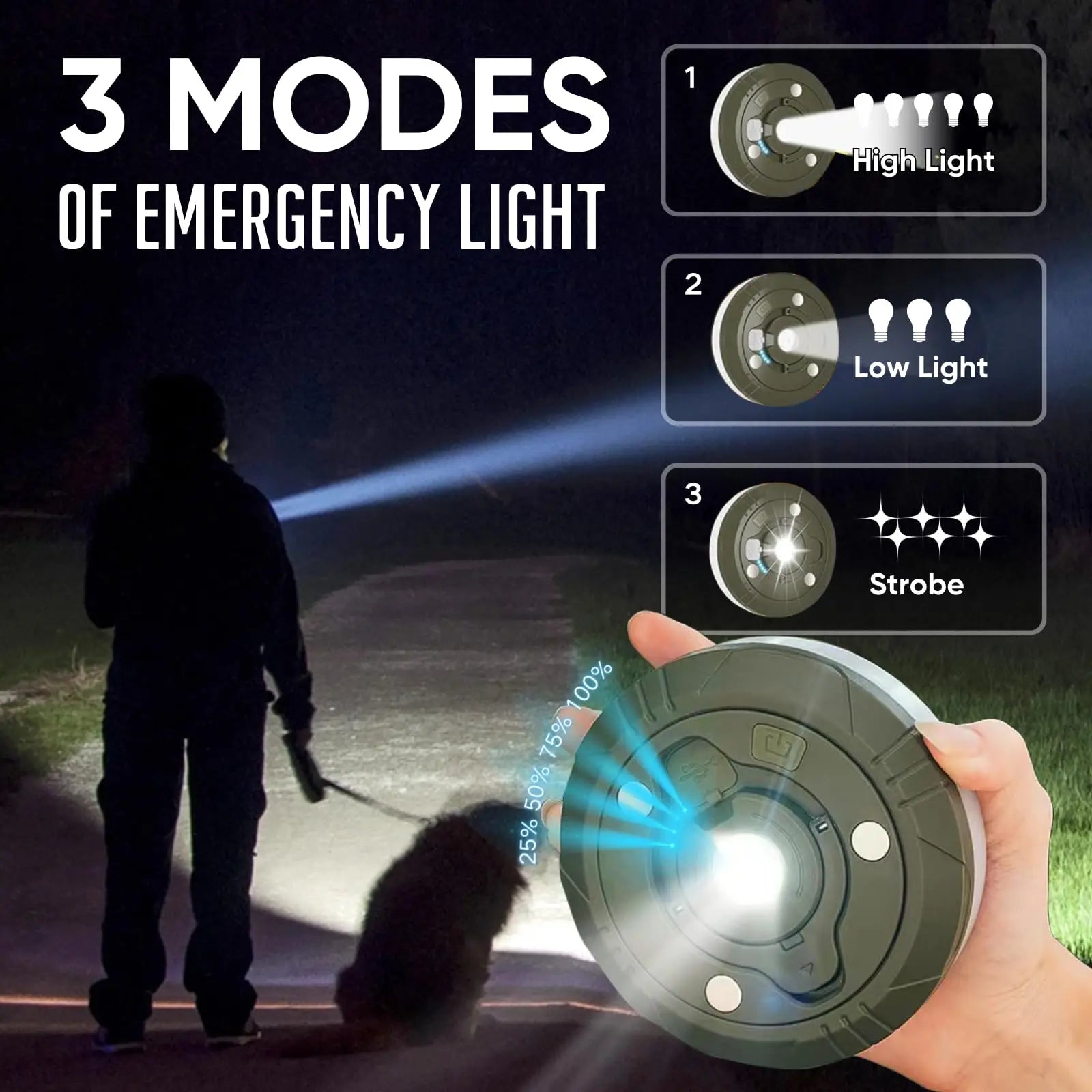 2 in 1 Rechargeable Camping String Light Outdoor String Light with 8 Lighting Modes Portable Outdoor String Lights for Camping Oasis Select