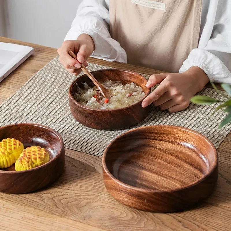 Solid wood bowl Walnut Boat Bowl Creative wooden salad bowl Fruit bowl Vintage storage home kitchen utensils Oasis Select