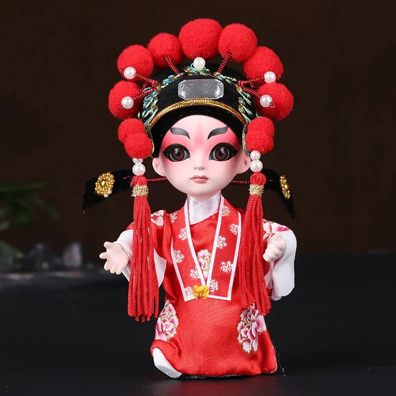 Chinese-style Themed Gifts for Foreigners Peking Opera Facial Makeup Memorabilia Silk Figurine Dolls and Decorative Ornaments Oasis Select Groom 10x15cm