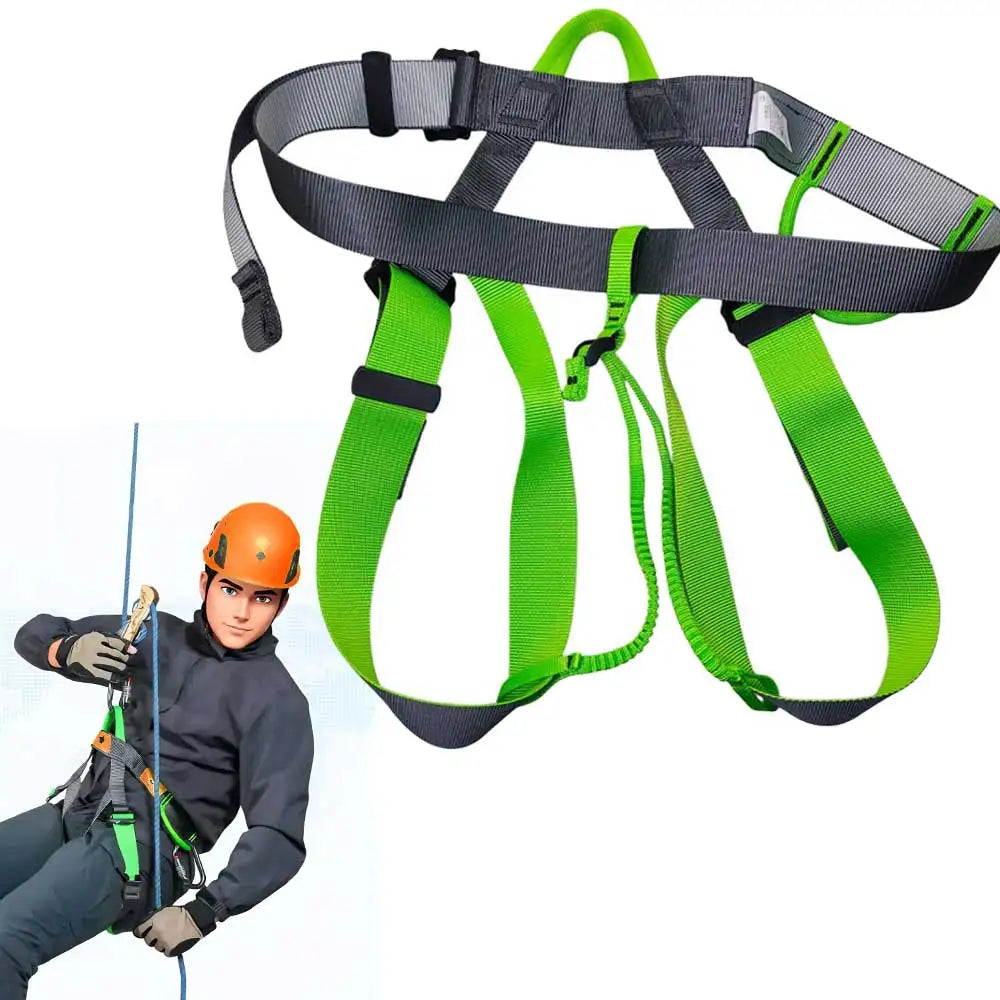 Lightweight Rock Climbing Harness Half Body Sit Harness for Mountaineering Abseiling Rappelling High Altitude Work Safety Belt Oasis Select grey green
